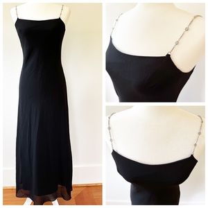 Vintage Scott McClintock Dress Womens Sz 4 Black Beaded Party Formal Wedding 90s